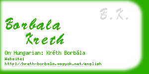 borbala kreth business card